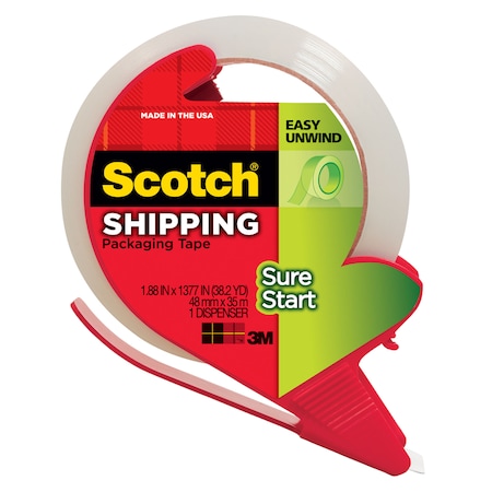 3M 3M Scotch 1.88 in. W X 38.2 in. L Packaging Tape with Dispenser 3450S-RD